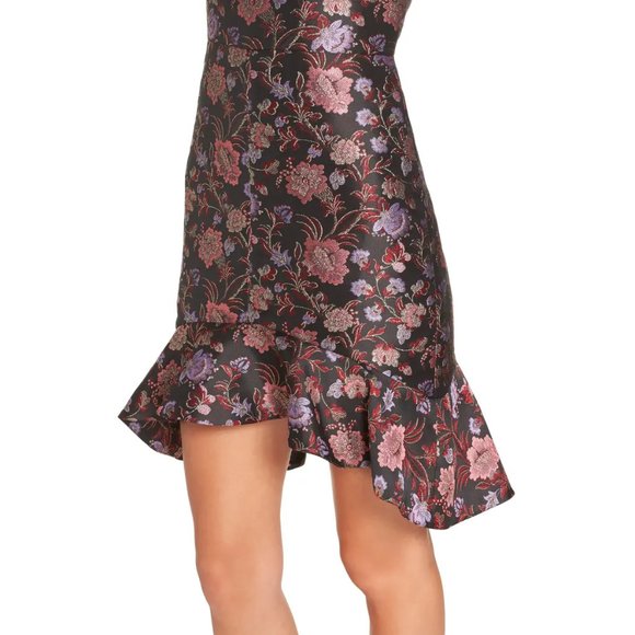 NEW!! Forest Lily Metallic Jacquard Ruffle Hem Dress, Size 8 - Picture 6 of 16